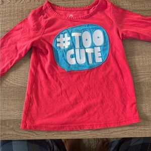 Kids Pink Long Sleeve Shirt with Blue Graphic